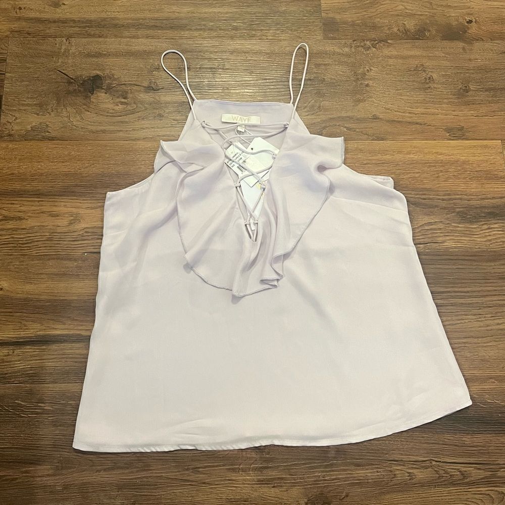 WAYF Lilac Ruffle Blouse  - Picture 2 of 8